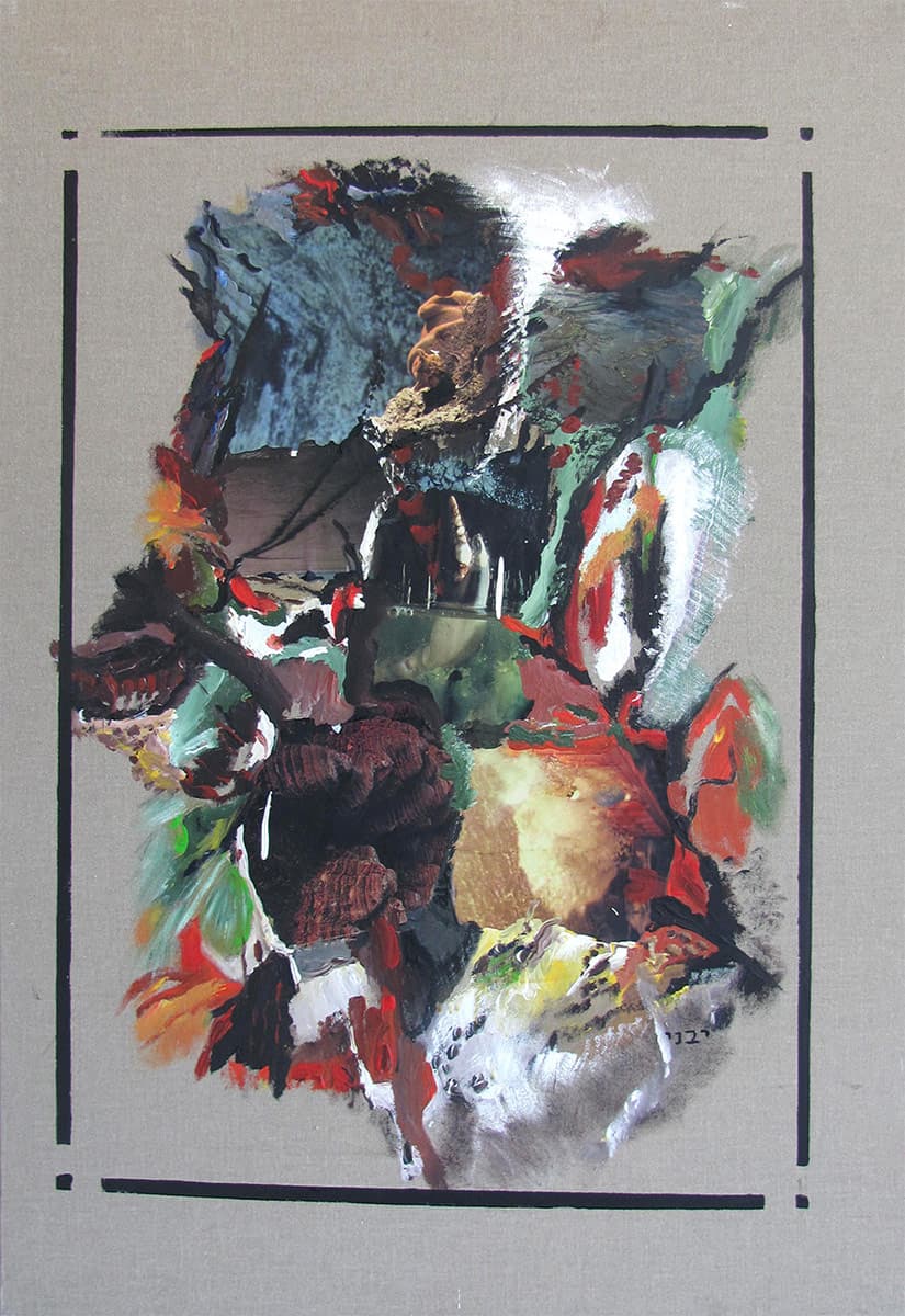 Mixed media painting on canvas, 70 by 100 centimetres, by Yavniela