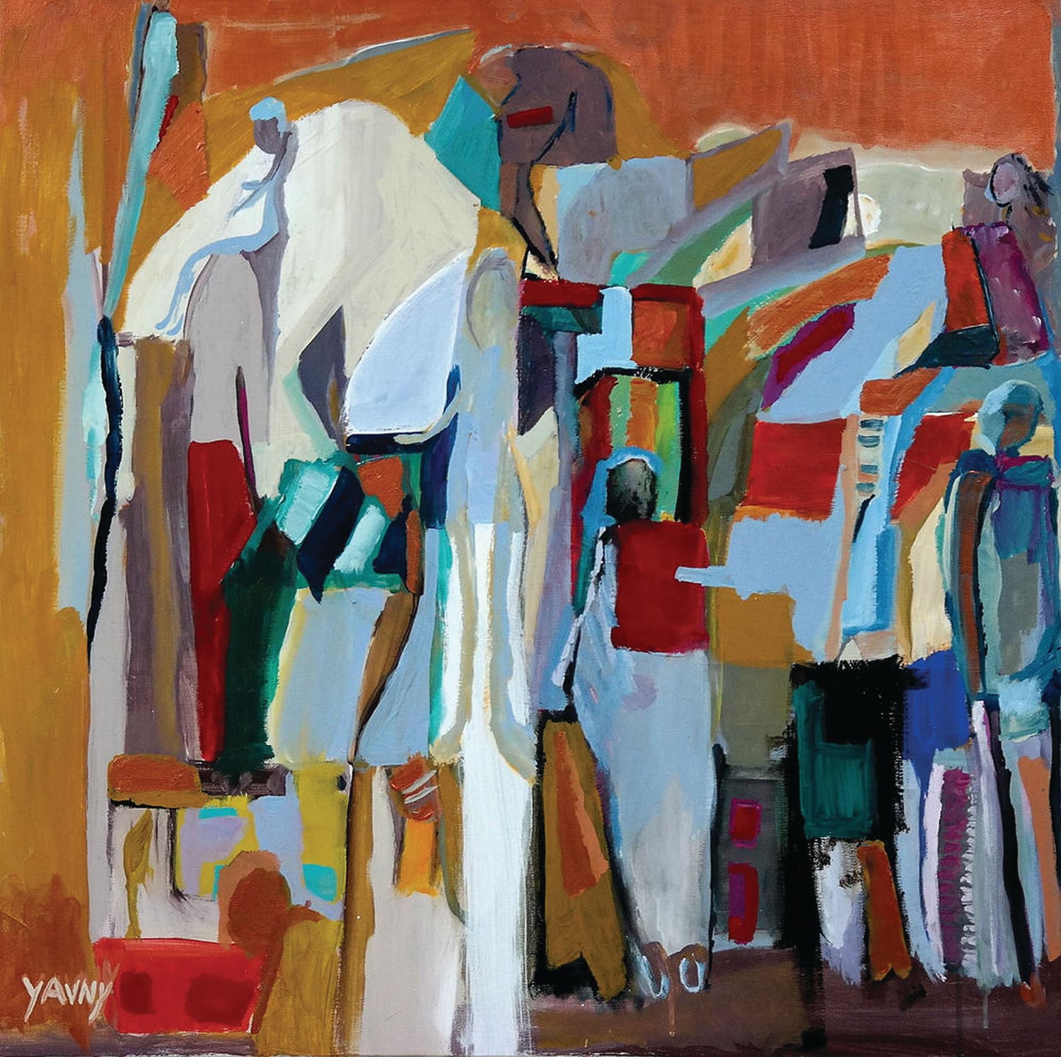 Abstract acrylic painting on canvas by Yavniela