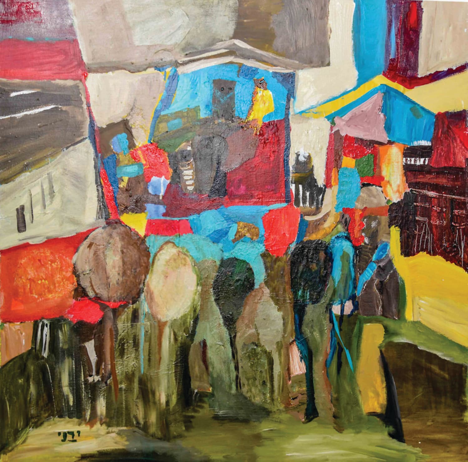 Abstract acrylic painting on canvas by Yavniela