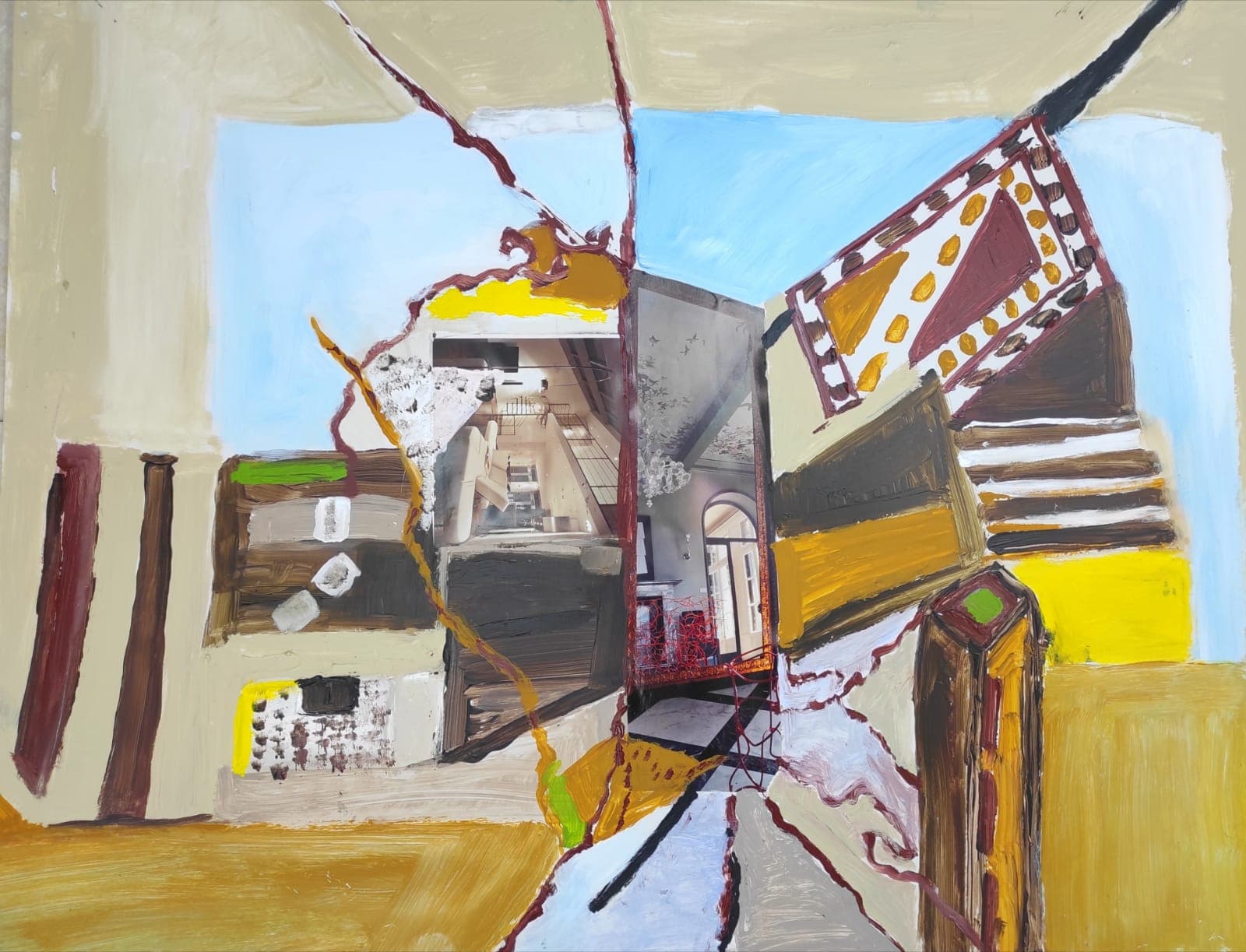 Mixed media painting on canvas, 70 by 50 centimetres, by Yavniela